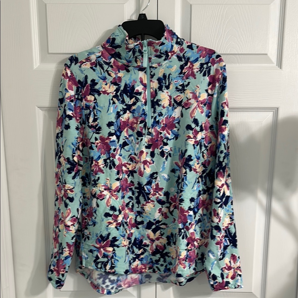 Vera Bradley French Terry Pullover w/ zip NWOT Floral Women's Top